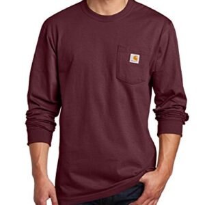 Mens Loose Fit Heavyweight Long-sleeve Pocket T-shirt (Big and Tall)