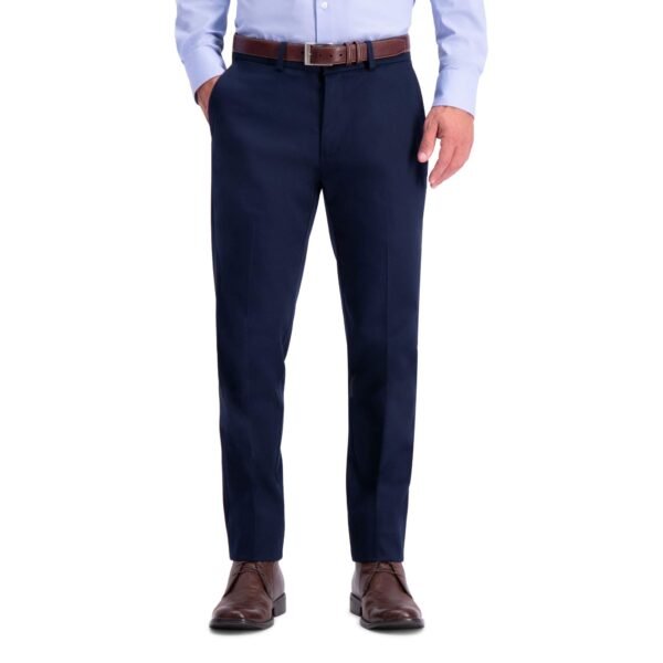 Men's Premium No Iron Khaki Slim Fit Flat Front Casual Pant
