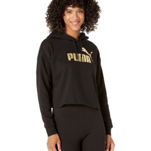 Women Cropped Metallic Logo Hoodie