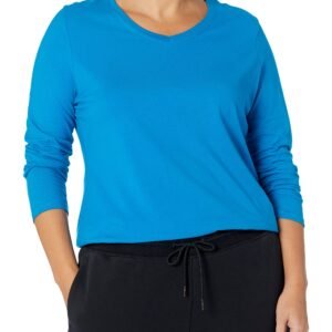 Women's Plus Size Vneck Long Sleeve Tee