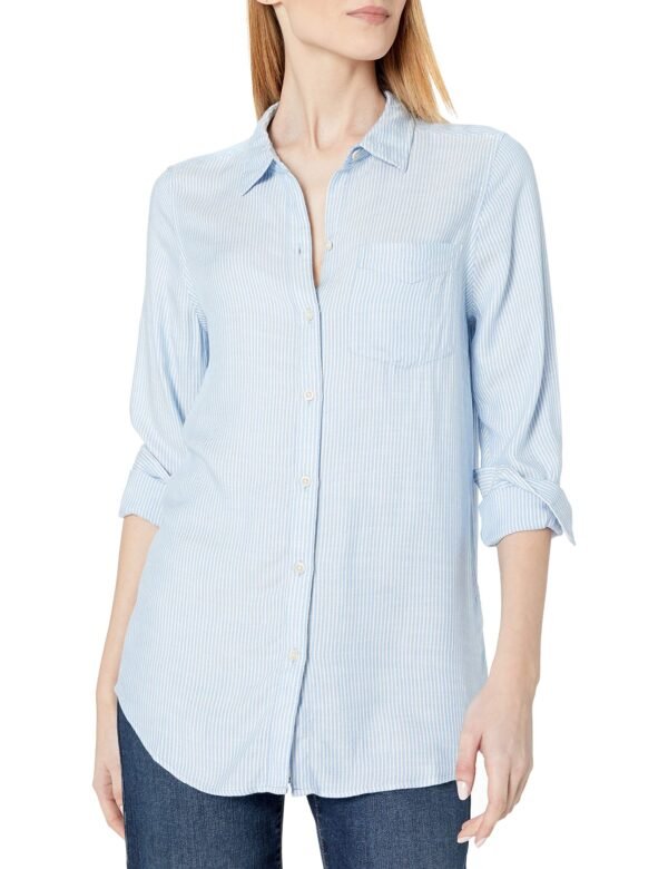 Women's Soft Long-Sleeve Button Front Tunic