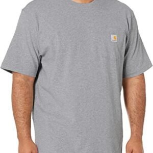 Men's Loose Fit Heather Blue Lagoon Heavyweight Short Sleeve Pocket